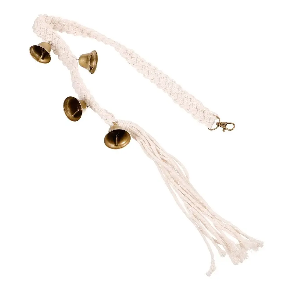 Cotton Rope Dog Training Bell Woven Adjustable Puppy Rope Bells Durable Hanging Alarm Dog Talking Button for Potty Training