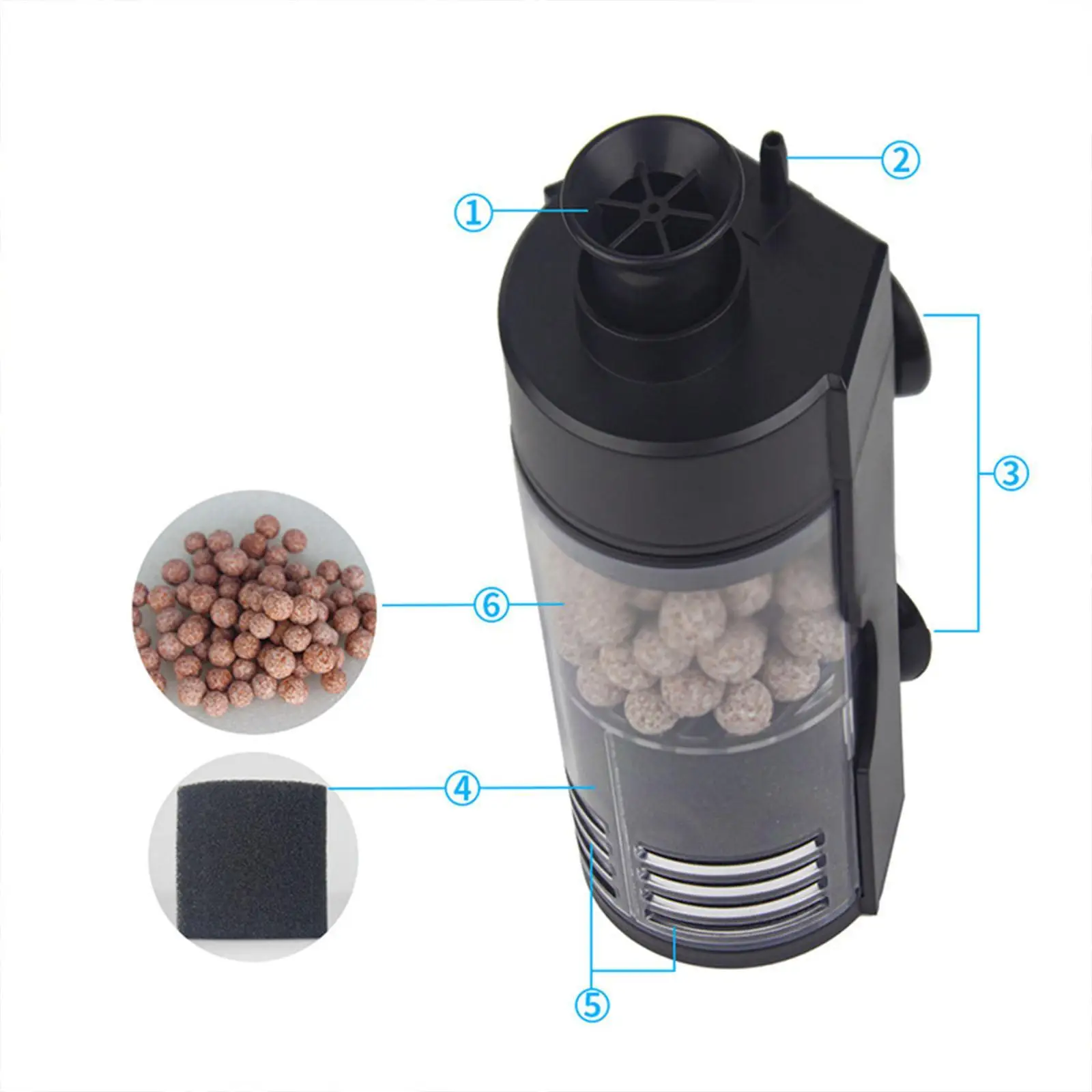 Fish Tank Filter Fish Tank Accessory Pet Supplies Clear Water Quiet Oxygening Pump Fish Tank Internal Filter for Aquariums