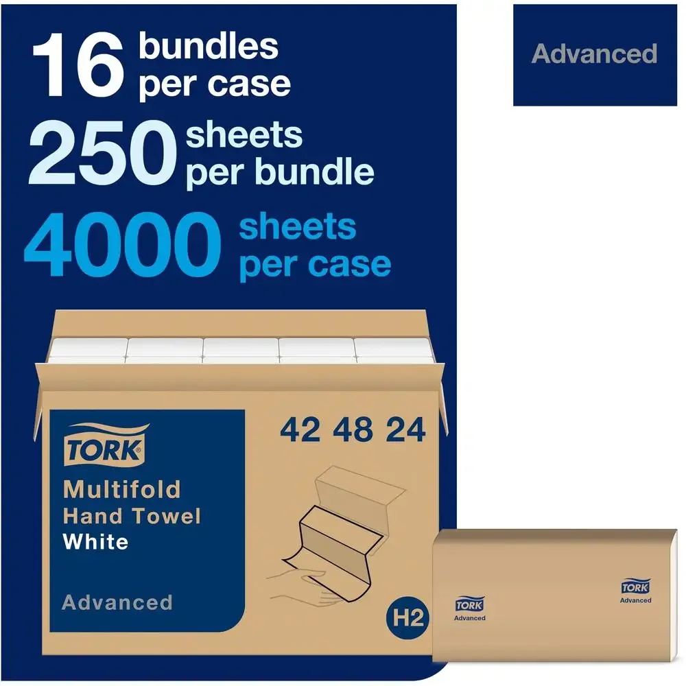 Soft and Absorbent Multifold Hand Towels Value Pack of 400 Ideal Hand Drying LEED Compliant Model 424824