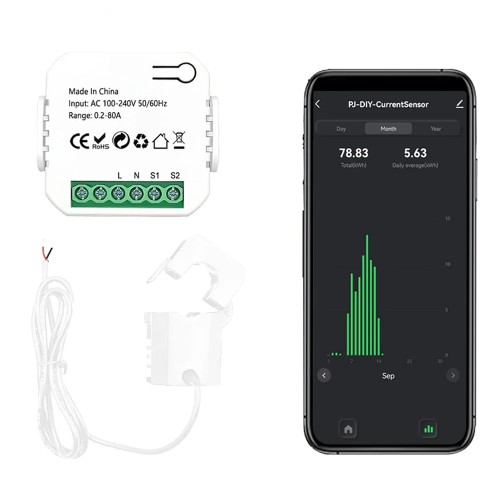 

Compatible With Tuya Smart Zig Bee Energy Meter Bidirection With Clamp 80A Test Measurement Surveying Equipment Total Stations