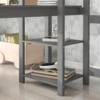 Full Loft Bed with Desk ,Shelves and Ladder, Grey 6