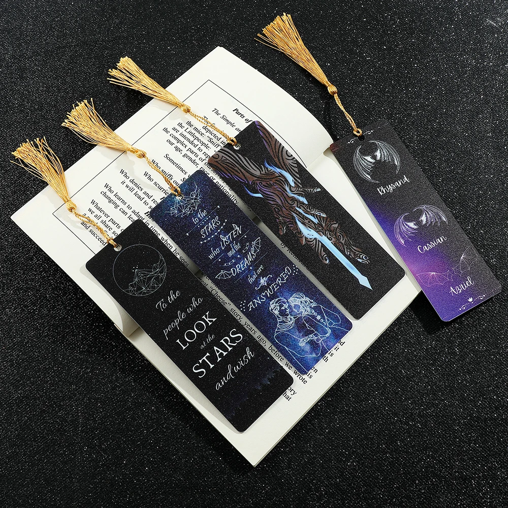 Acotar Acomaf Acrylic Bookmarks Tassel Moon Mountain Wings Bookmark Reading Women Men Book Accessories Book Mark Gift
