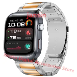 Stainless Steel Business Wristband Accessory - Metal Watchband Bracelet for Black Connector (Sliver Rose Gold 1)