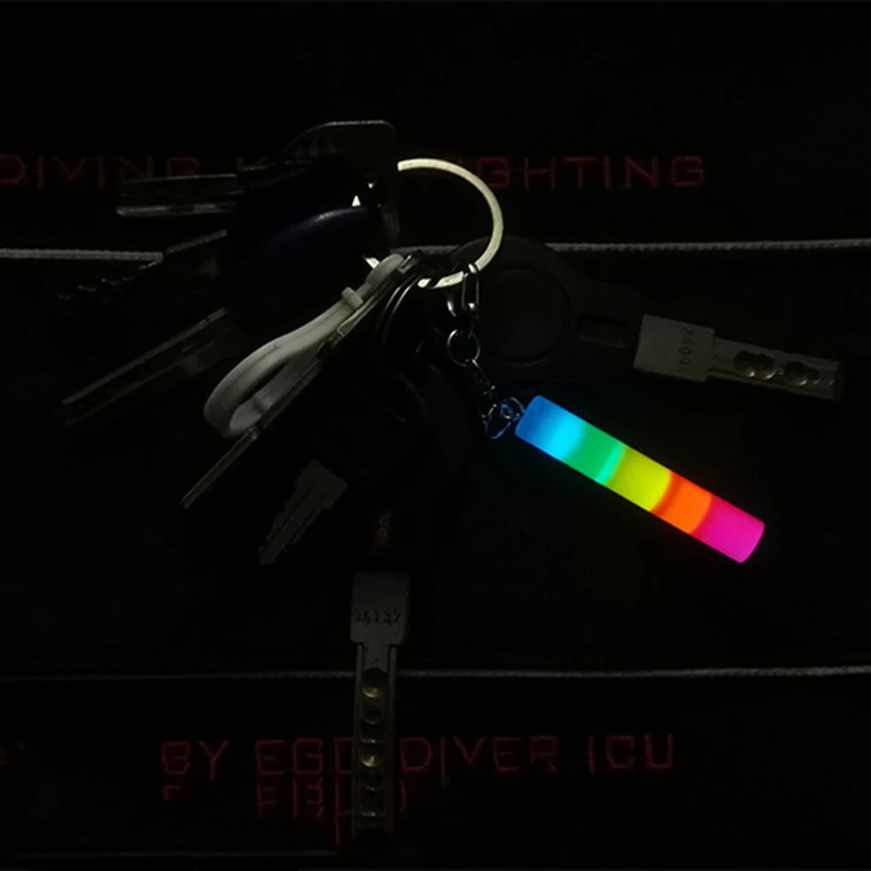 Colorful Stick Luminous EDC Pendant Resin Self-luminous Signal Marker Key Chain Non-tritium Tube Creative Bag Hanging Buckle