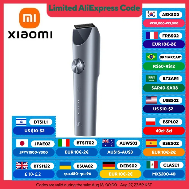 Xiaomi Hair Clipper 2 Cutting Machine Trimmer Professional Titanium Alloy Blade Rechargeable Barber Shaver Cutter