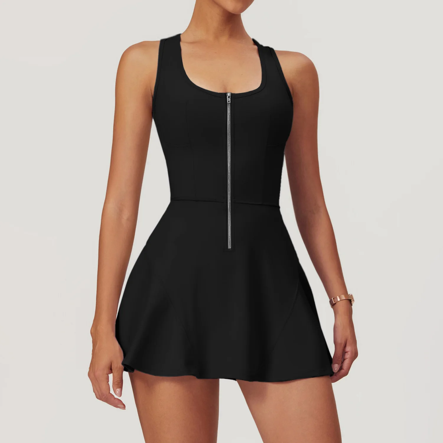 Gym Workout Set, Yoga Set, Fitness Set, Fitness Jumpsuit, Sportswear Set, Fitness One Piece Wear, Sports Set | Zipper Sleeveless Yoga Bodysuit Women's Jumpsuits Skirt Yoga Set Gym Clothes Push-up Workout Tracksuit Dance Fitness Bodysuit