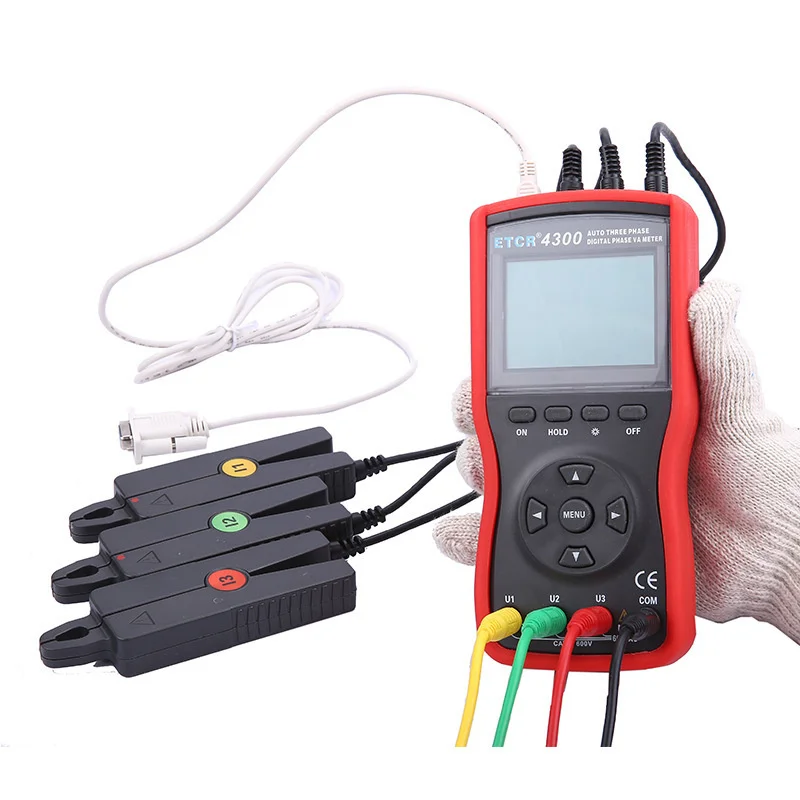 ETCR4320 Three-phase Digital Phase Voltmeter Triple Clamp Automatic 0~360 Phase