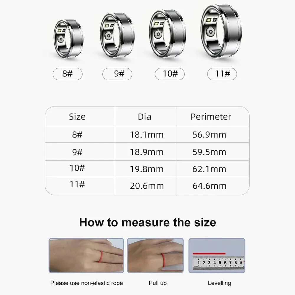 MELANDA Smart Ring Heart Rate Body Temperature Sleep Monitor Men Women Sports Health Tracker IP68 Waterproof For Android IOS MR3 images - 6