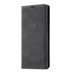 Elegant Leather Flip Wallet Phone Case with Card Slot - Poco X3 NFC (Black)