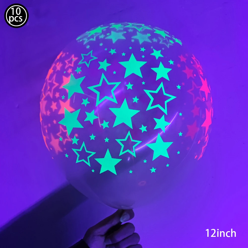 Fluorescent Green Neon Party Balloons - UV Glow Birthday Decorations Set