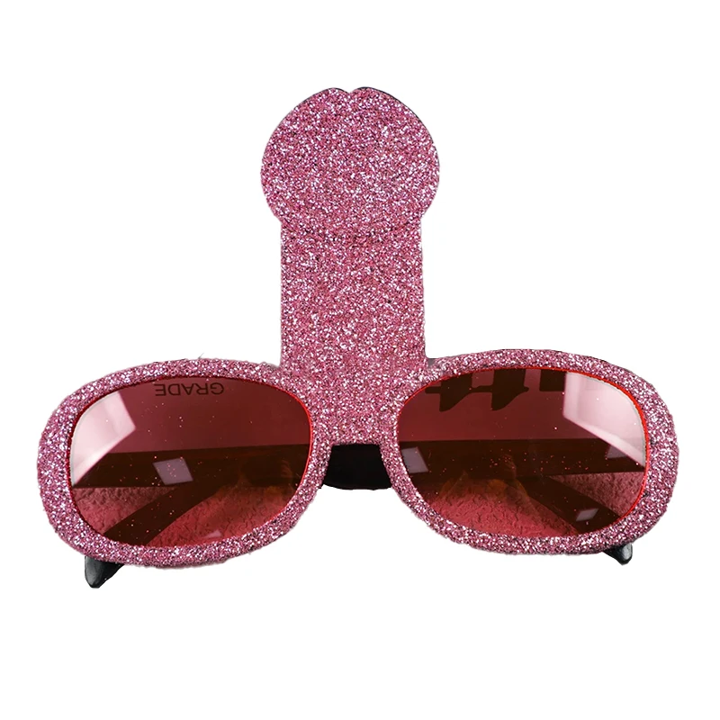 1Pcs Funny Glitter Bride Penis Shaped Sunglasses Wedding Bachelorette Party Photo Props Birthday Night Out Hen Party Decorations