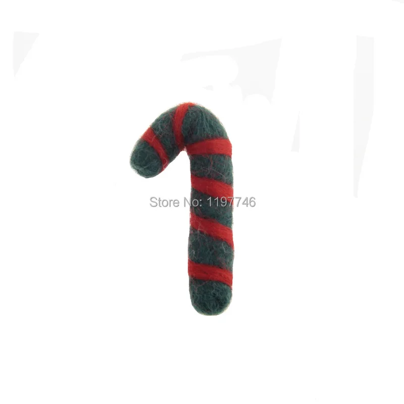 Christmas Pendants for Jewelry making Candy Canes Wool Felt Doll Charm 10pcs cute Woll Craft Ball Charms Handmade Pom Pom Charms