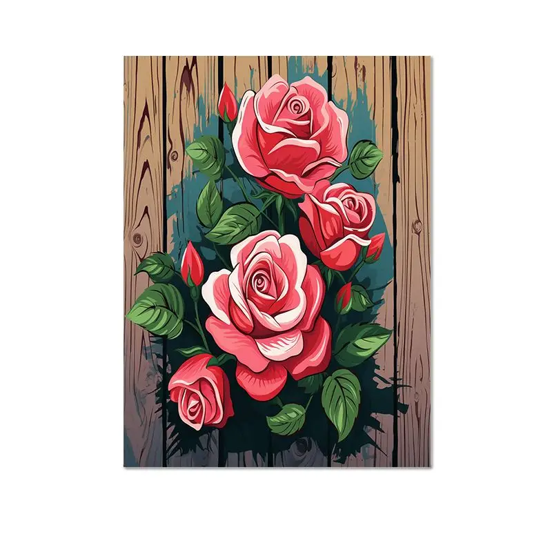 

Картина по номерам на холсте, с цветами