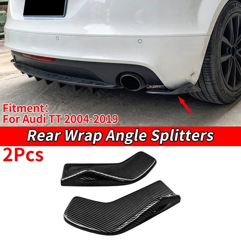 Rear Bumper Diffuser For Audi TT TTS TTRS 2011-2014 Car Rear Wrap Angle Splitters Diffuser Body Kit Splitter Scratch Protector Accessories ABS