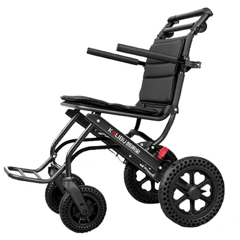 Sedia a rotelle manuale ultraleggera pieghevole in lega di alluminio per aeroporto aereo