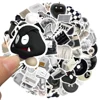 10/50PCS Ins Style Apathy Black White Simple Decals Cute Stickers Aesthetic Phone Notebook Suitcase Laptop Fridge Wall Sticker 6
