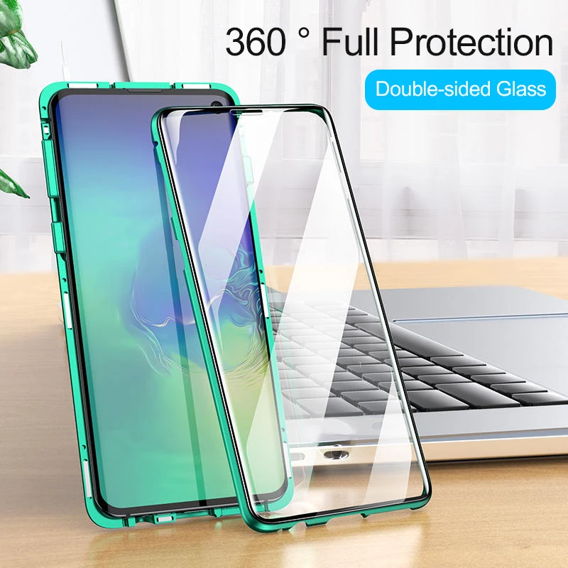 

360 Magnetic Metal Double Sided Glass Case For Samsung Galaxy A54 A53 A51 A31 A23 A12 A32 S23 S21 A71 A33 A52 A72 M32 S22 Cover