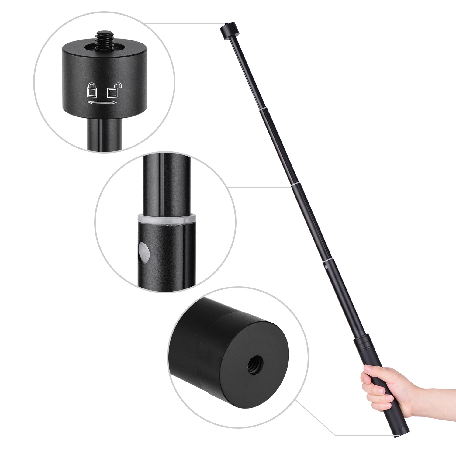 Perche d'extension pour stabilisateur gimbal, 19-73 cm, alliage aluminium