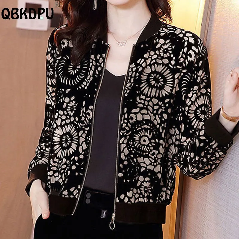 Elegant Chiffon Summer Jacket Women Casual Thin Print Short Bomber Chaqueta Mujer Sun Protection Outerwear Long Sleeve Cardigan