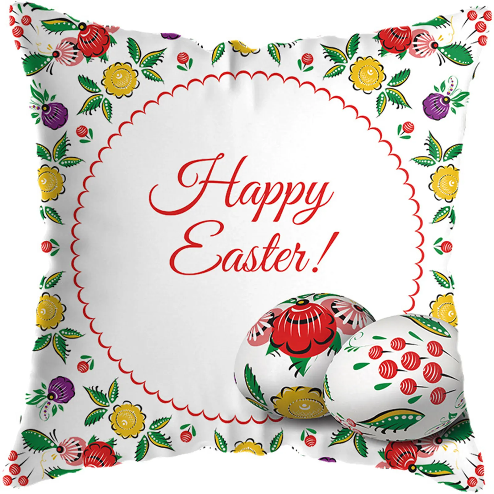 

Easter Pillow Case Rabbit Eggs Print Plush Breathable Pillow Cover for Car Couch Spring Season's Sofa Bed Pillow Cover