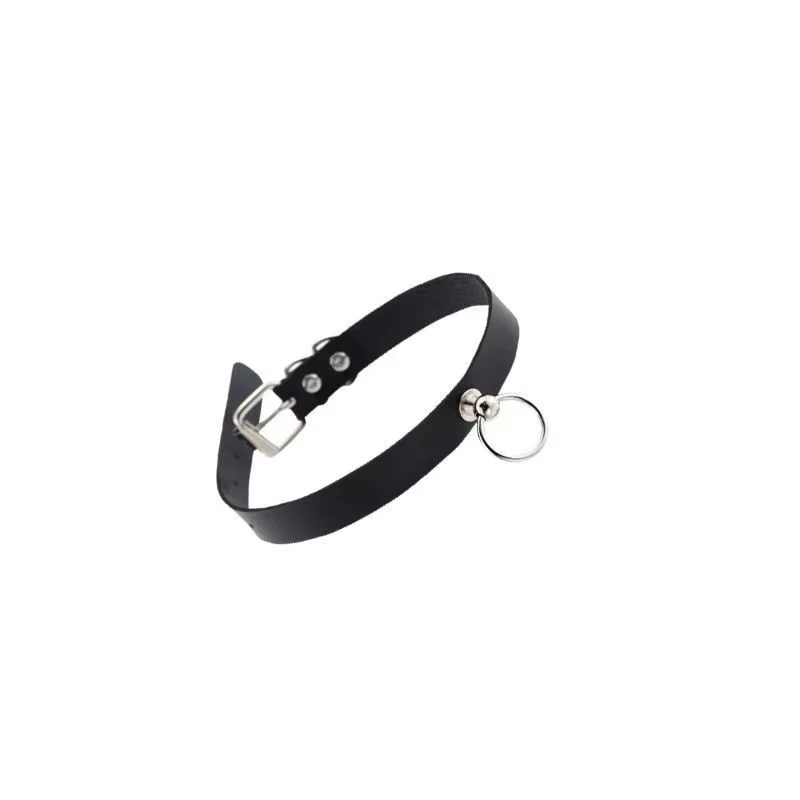 Chainsaw Man Inspired Reze Punk Leather Choker with Pull Ring Chain