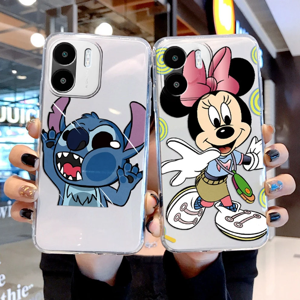 Funda Per Redmi Redmi A1 A2 Plus Cover Posteriore Coque Mickey Minnie Mouse Stitch Custodia Morbida In Silicone Trasparente Per Paraurti Poco C51 C50