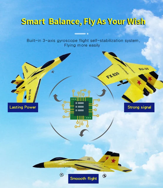 RC Aircraft SU-35 Plane 2.4G Radio Glider Remote Control Fighter Plane Glider Airplanes Foam Toys for Children Boy Birthday Gift 3