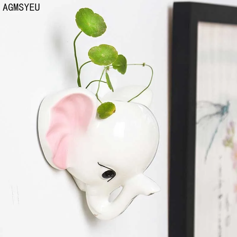 

Скандинавском стиле чехол с откидной крышкой с изображением слона из мультфильма горшок цветочный горшок для суккулентных растений керамический Сад бонсай цветочный горшок для растений, для дома и офиса