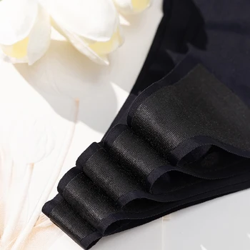TrowBridge 6PCS/Set Women's Panties Black Female Thongs Breathable Underwear Sexy Lingerie Sports Comfortable Seamless G-Strings 4