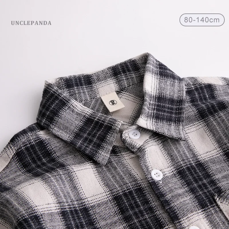 Children's Long Sleeve Cotton Shirt Pure Cotton Spring Autumn Wear Inner Shirt Handsome Children's Clothing Baby Boy's