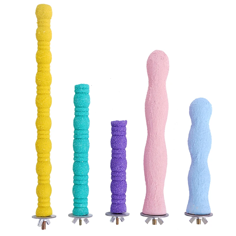 Parrot Perches Stand Chew Toys Platform Cage Toy Paw Grinding Clean Toys Parrot Scrub Stick