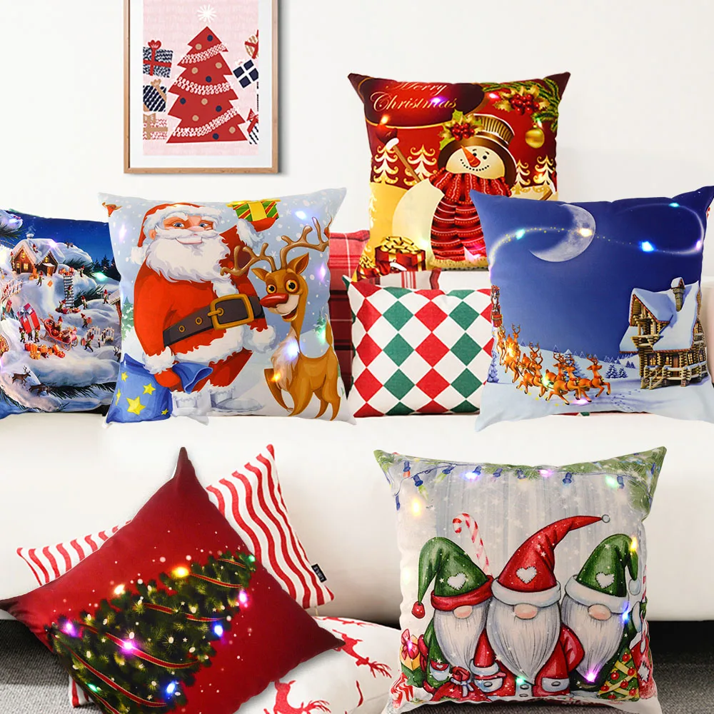 Throw Pillows Led Lighted Christmas Pillows 45cm Christmas