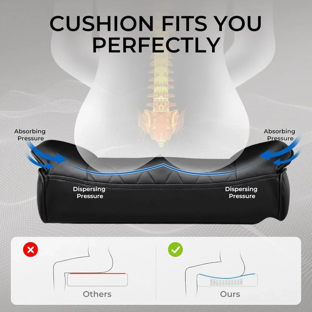 Gaming Chair,Office Chair with Pocket Spring Lumbar Support, Computer Chair with Outward Fixed Soft Armrests and Footrest 4