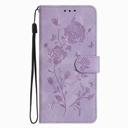 Floral Rose Design Wallet Phone Case - Huawei nova 9 (Purple OH)