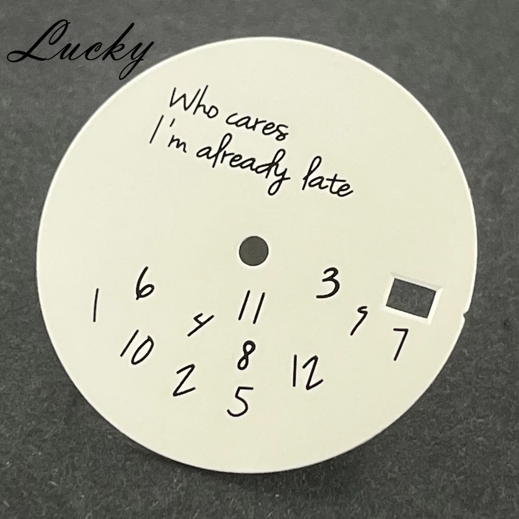 High Quality Hands + Watch Dial Set 28.5mm DIY Watch Faces Fit NH35/4R36 Movement Who Cares Lt's Already Late Accessories 