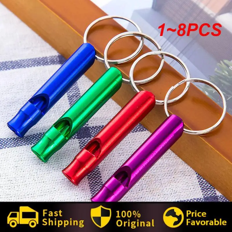 

1~8PCS Outdoor Metal Multifunction Whistle Pendant With Keychain Keyring For Outdoor Survival Emergency Mini Size Whistles Team