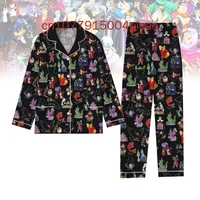 Disney Villains Characters Pajama Set 3D Printed Maleficent Casual Men's and Women's Long Sleeve Shirt Pajama Set 1