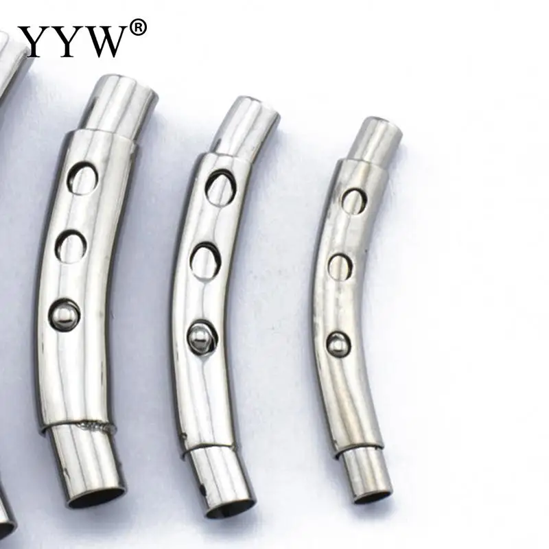 10Pcs Stainless Steel Curved Bayonet Clasp Fastener PushLock Lace Buckle Leather Clasps For DIY Jewelry Making Accessories