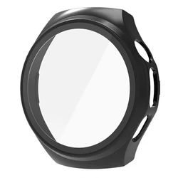 Premium PC + Tempered Glass Protective Case for Huawei Watch5 - Full Screen Protector & Bumper Shell (Black)
