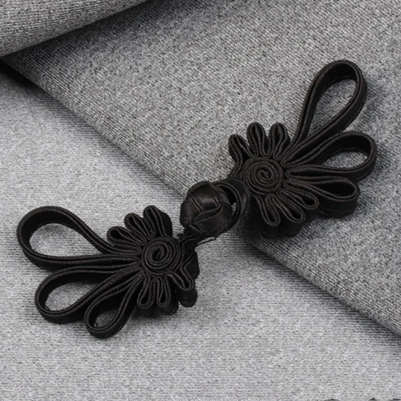 Chinese Cheongsam Tang Clothing, Hanfu Plate Buckle, Hand-woven, Long-tailed Chrysanthemum-shaped Cloth Button, 5Pcs 6