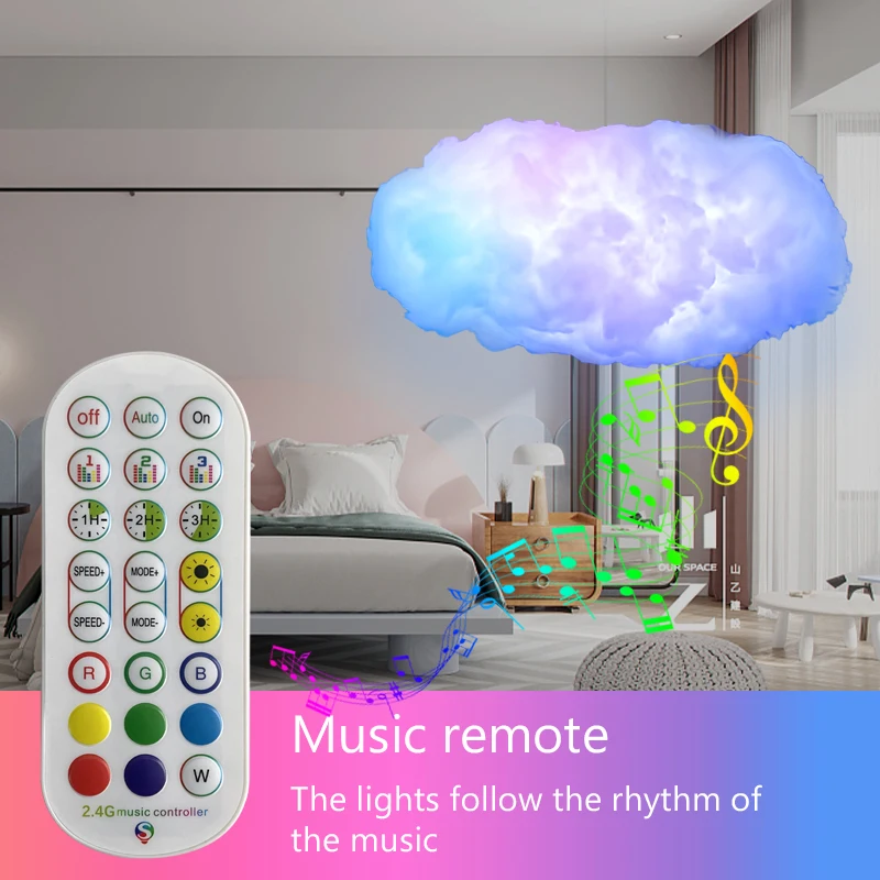 nite light LED Cloud Lightning Light for Bedroom Thunder Effect Cotton Lamp Decoration for Room  Night Club Fairy Colorful RGB Music Sync portable night light