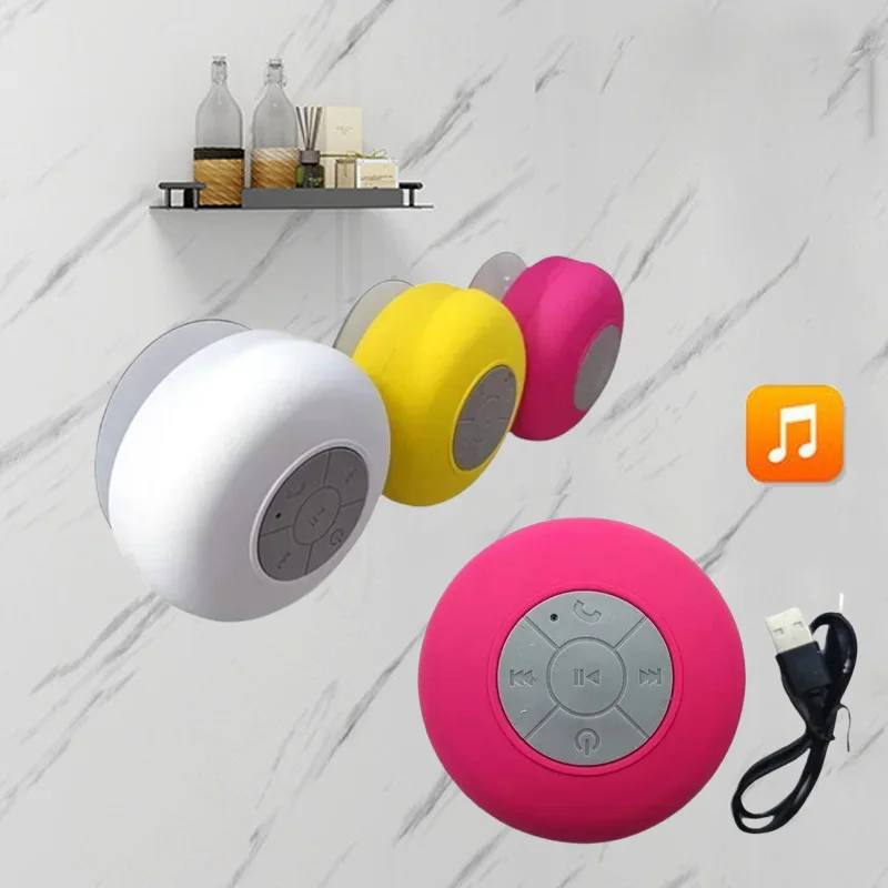 Loudspeaker Bluetooth Speaker Mini Shower Subwoofer Waterproof Handsfree With Suction Cup Mic For Bathroom Pool Beach Car Phone