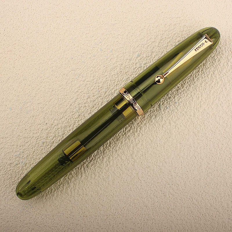 

Jinhao 9019 Fountain Pen 40 Nib Heartbeat F 0.5MM Nib Olive Green Transparent Barrel for Calligraphy Signature Pens