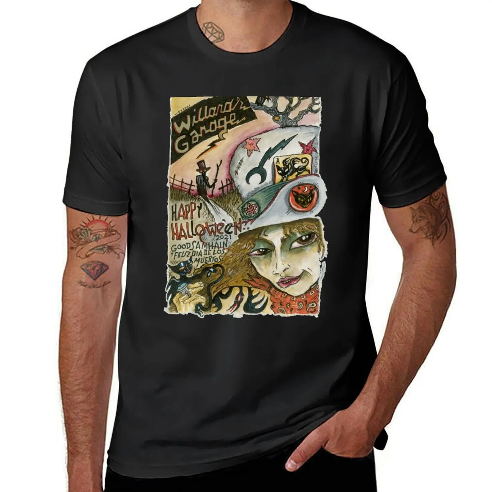 

Happy Halloween Willard's Garage T-Shirt Blouse cute tops boys animal print quick-drying mens graphic t-shirts