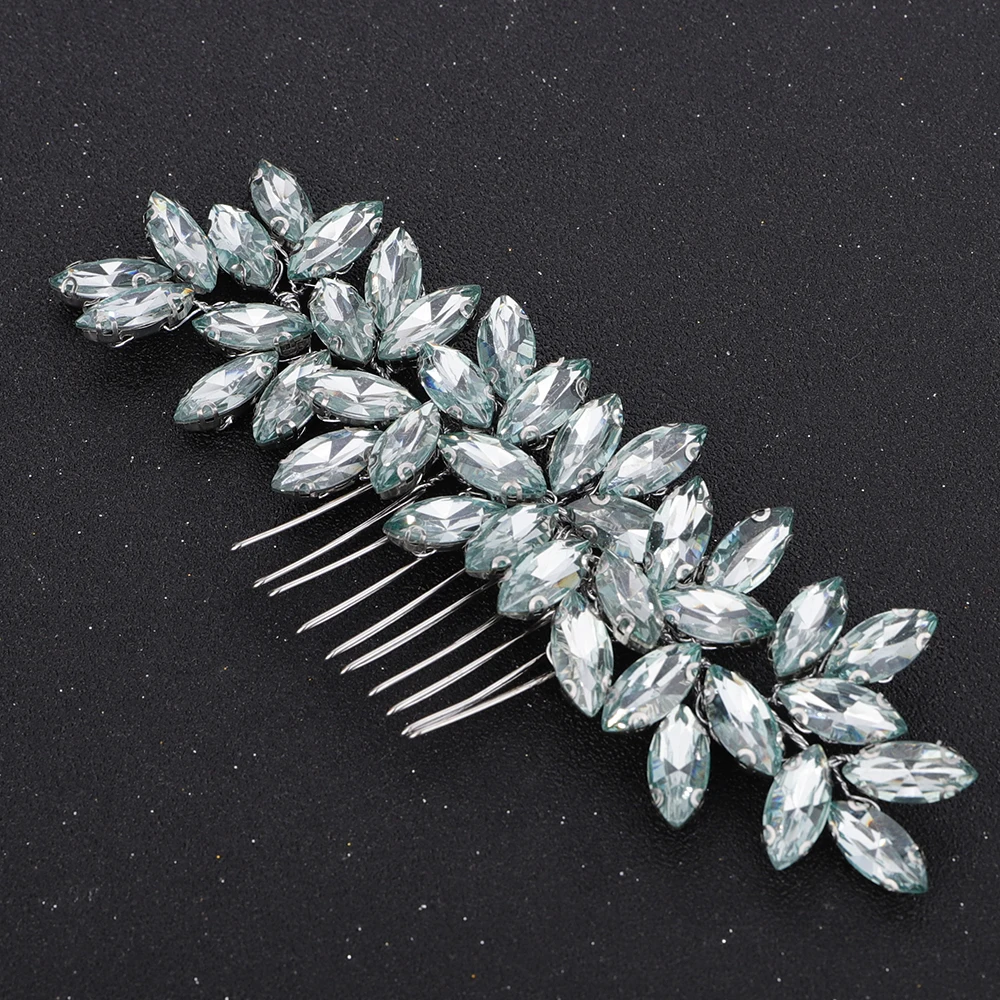 S528406443ccb4b06921fd0230b4259d74 Fashion Rhinestone Hair Comb for Bridal Headpiece 9 Color Wedding Hair Accessories Women Handmade Tiara Headdress Party Headwear Mallzona