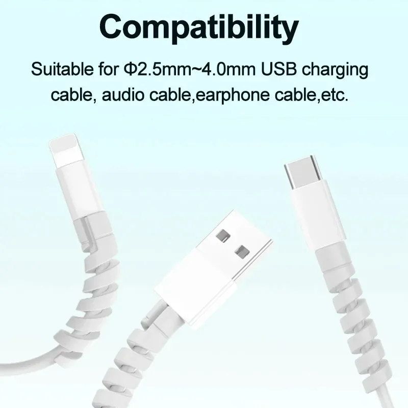 Cable Protector Silicone Bobbin Winder Organizer Cover For iPhone 16 15 14 USB C Charger Cable Wire Cord Management Accessories