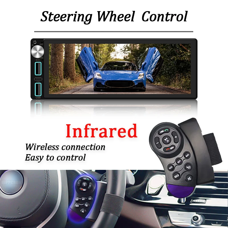 1Din Car Radio Stereo 6.86 Inch Carplay Android Auto Multimedia Video Player IPS