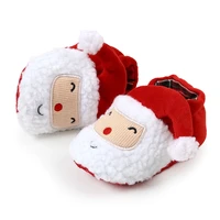 Infant Baby Girl Boy Christmas Shoes Santa Claus Cartoon Fleece Warm Cozy Snow Shoes Newborn Fall Winter Crib Socks 5