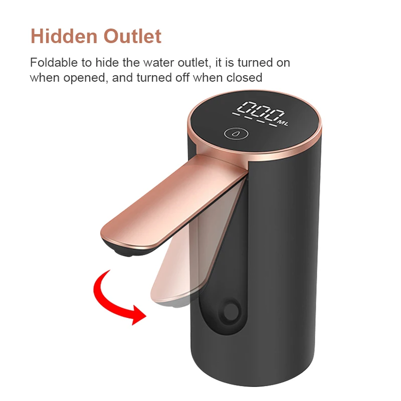 Electric Water Pump Water Dispenser Household Foldable Barreled Water Smart Water Bottle Pump Kitchen Chargeable Suction Device 4