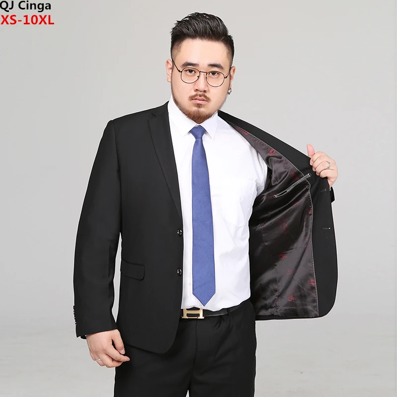 10XL 9XL Hot! Men's Autumn Formal Dress 3 Piece Suit for Men Loose Spring V-neck Business Dress Jacket Pants Vest Brand Clothing